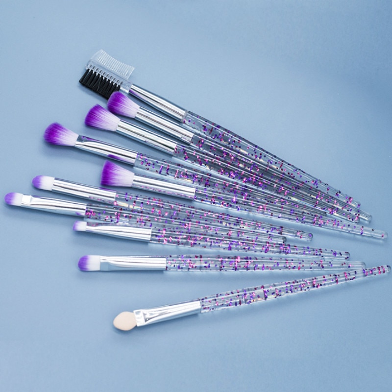 Conjunto de brochas para ojos con purpurina, 10 Uds., bonito unicornio rosa, delineador de ojos, sombra de ojos, juego de brochas de maquillaje, herramientas de belleza cosméticas