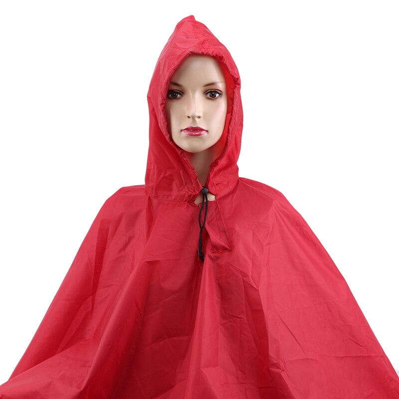 3 in 1 multifunktions voksen regnfrakke mandlig kvindelig udendørs rygsæk regntæppe til camping vandring regntøj vandtæt poncho: Rød