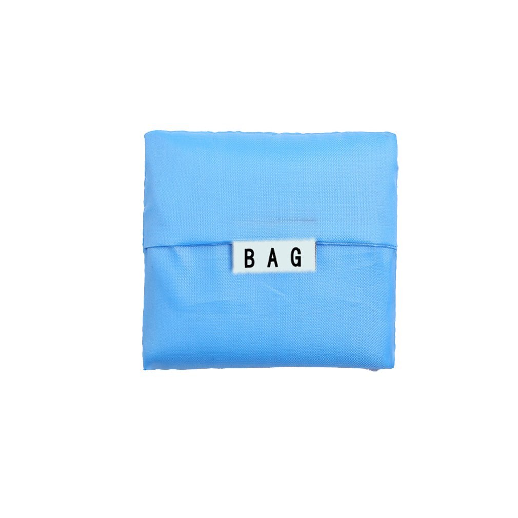 Sammenklappelig vandtæt miljøvenlig indkøbspose opbevaring tote ensfarvet genanvendelig stor kapacitet bærbar håndtaske: Himmelblå