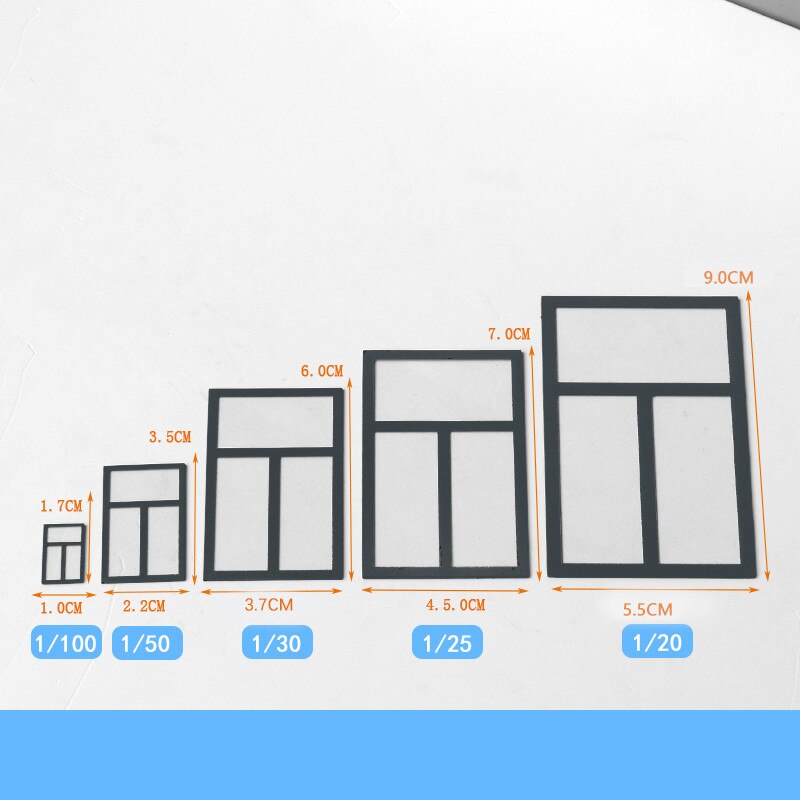6Pcs/set 1:20/25/30/50/100 Scale Building Window Model DIY Sand Table Assemble Building Model
