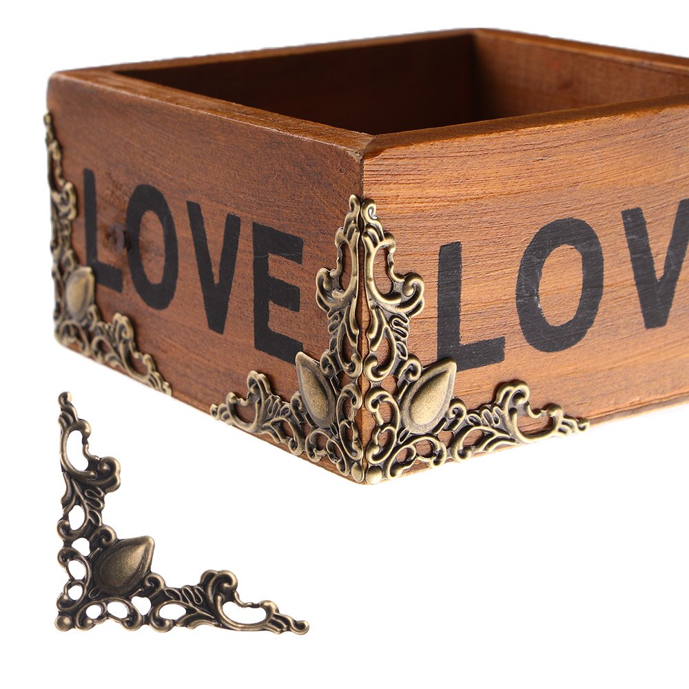 30PCS Metal Angle Corner Brackets Gold Bronze 40mm Notebook Cover For Menus Photo Frame Furniture Decorative Protector