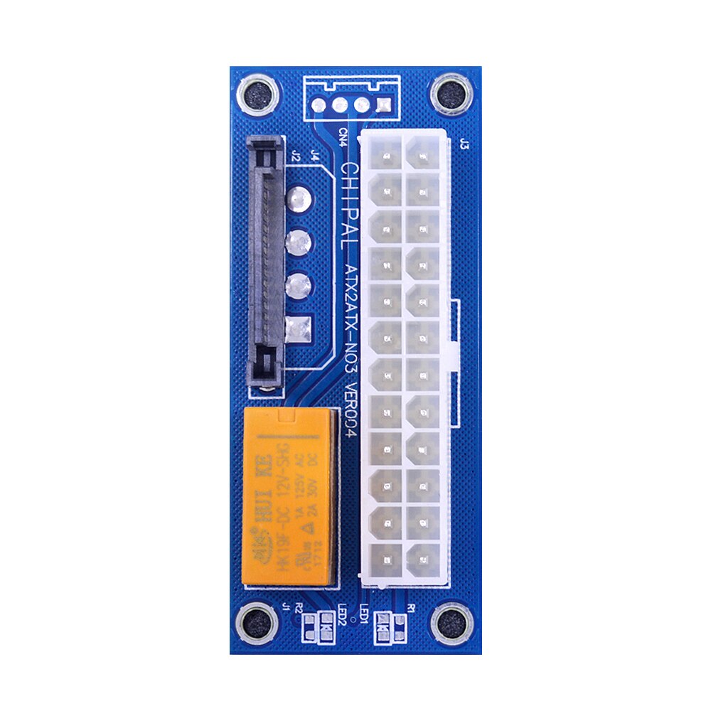 10Pcs Chipal ADD2PSU Atx 24Pin Om 4Pin Dual Psu Kabel Adapter Voeding Sync Starter Verlengkabel: Blue SATA to 24Pin