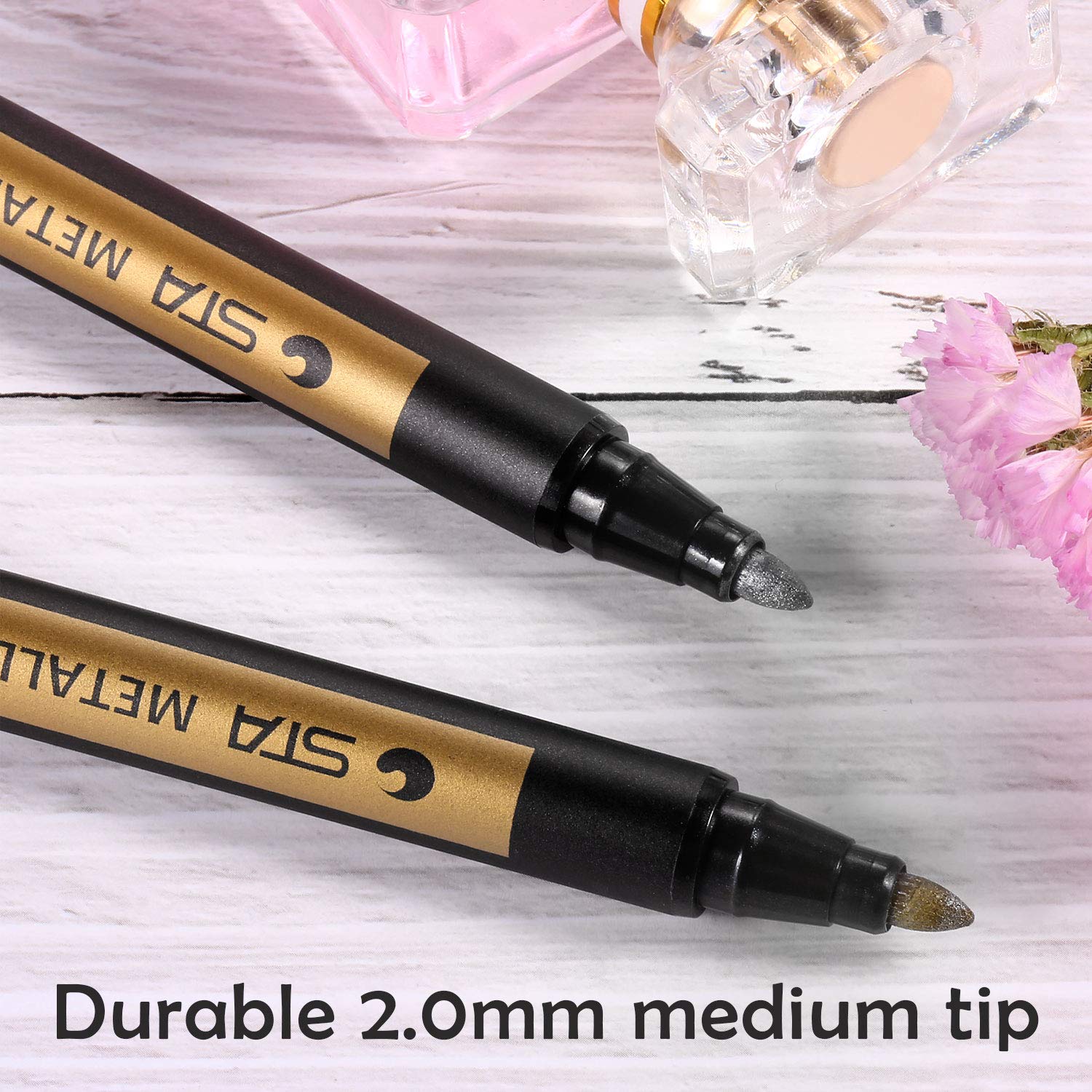 Metallic Marker Pens Gold and Silver Metallic Permanent Markers Suitable