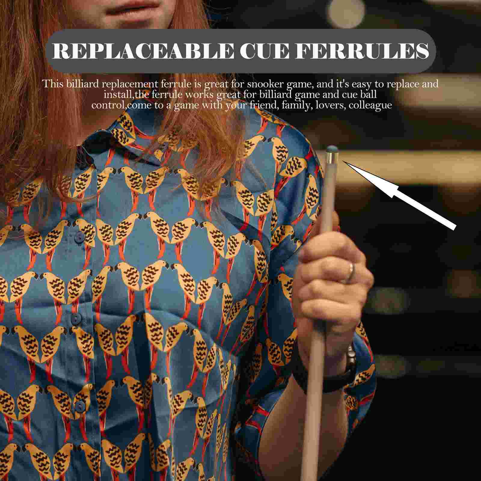 20pcs Pool Ferrule Snooker Pool Parts Pool Cue Ferrules Billiards Replacement Ferrules