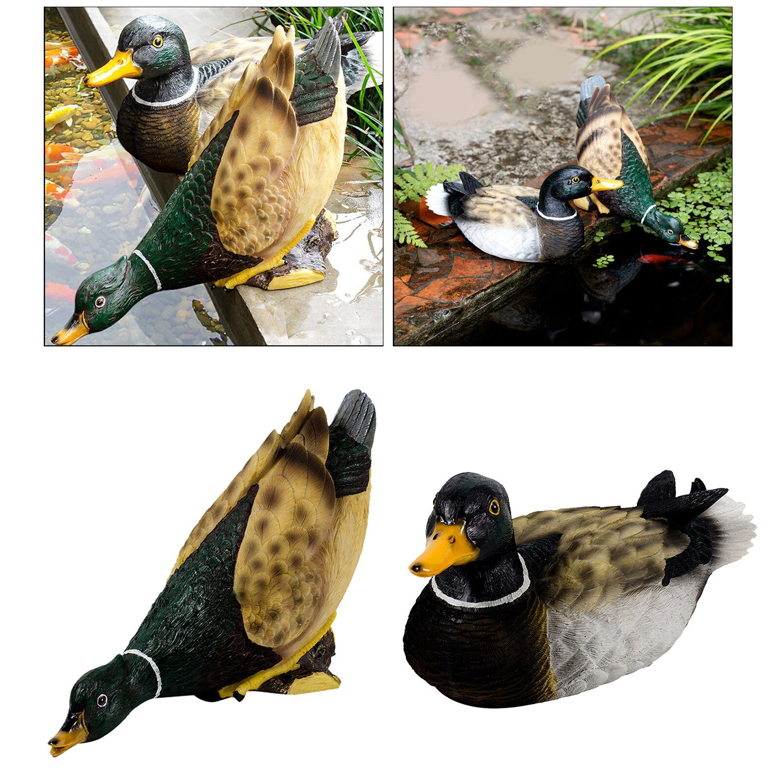 Duck Decoy Floating Duck Statue Decoration Pond Resin Ornament Decorative Duck Sculpture Statues