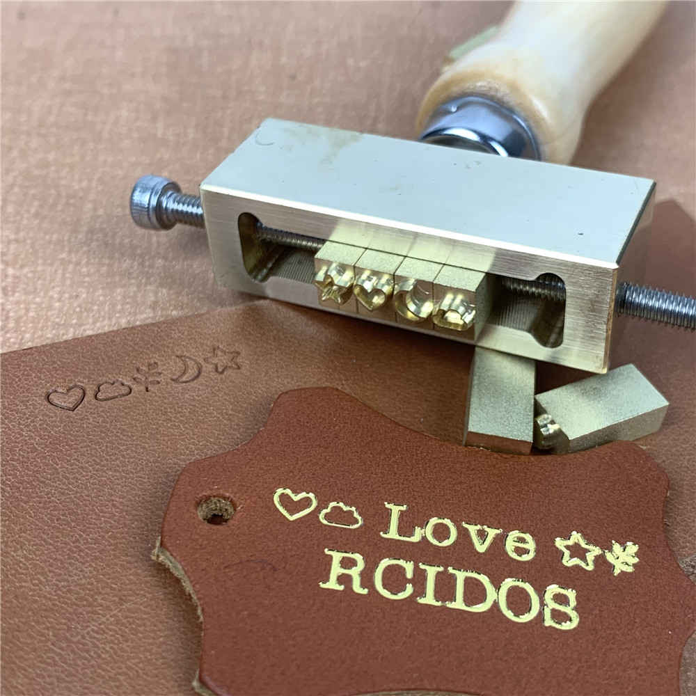 RCIDOS-Herramientas de estampado de letras de latón, martillo Manual para estampar en frío