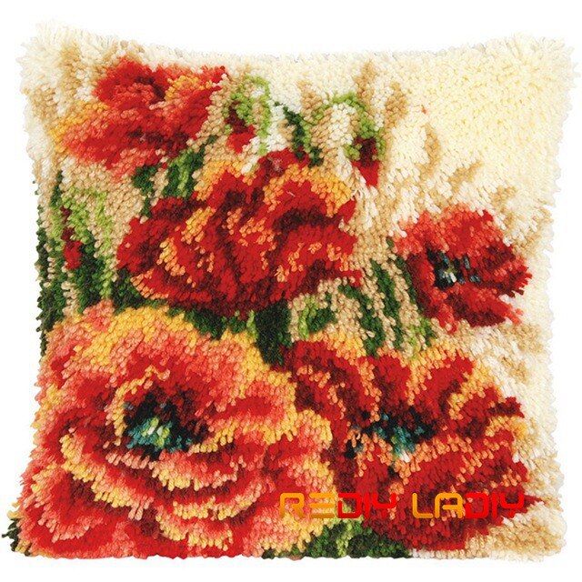 3D Klink Haak Kussen Kits De Orchidee Bloemen Diy Handwerken Haken Kleed Kits Garen Handgemaakte Onvoltooide Borduren Kussensloop: BZ765