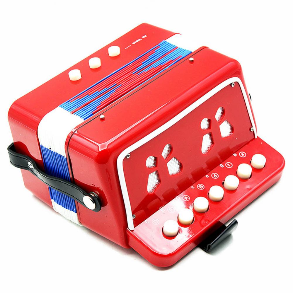 Mini acordeón de 7 teclas, 3 botones, juguete educativo para niños, instrumento Musical de