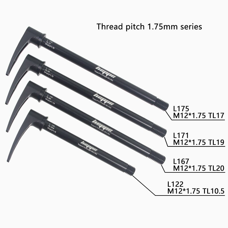 HEPPE MTB Road Bike Thru Axle Front Fork Shaft Skewer 12x100 12x110 Rear Thru Axle 12x142 12x148 Quick Release M12xP1.0/1.5/1.75