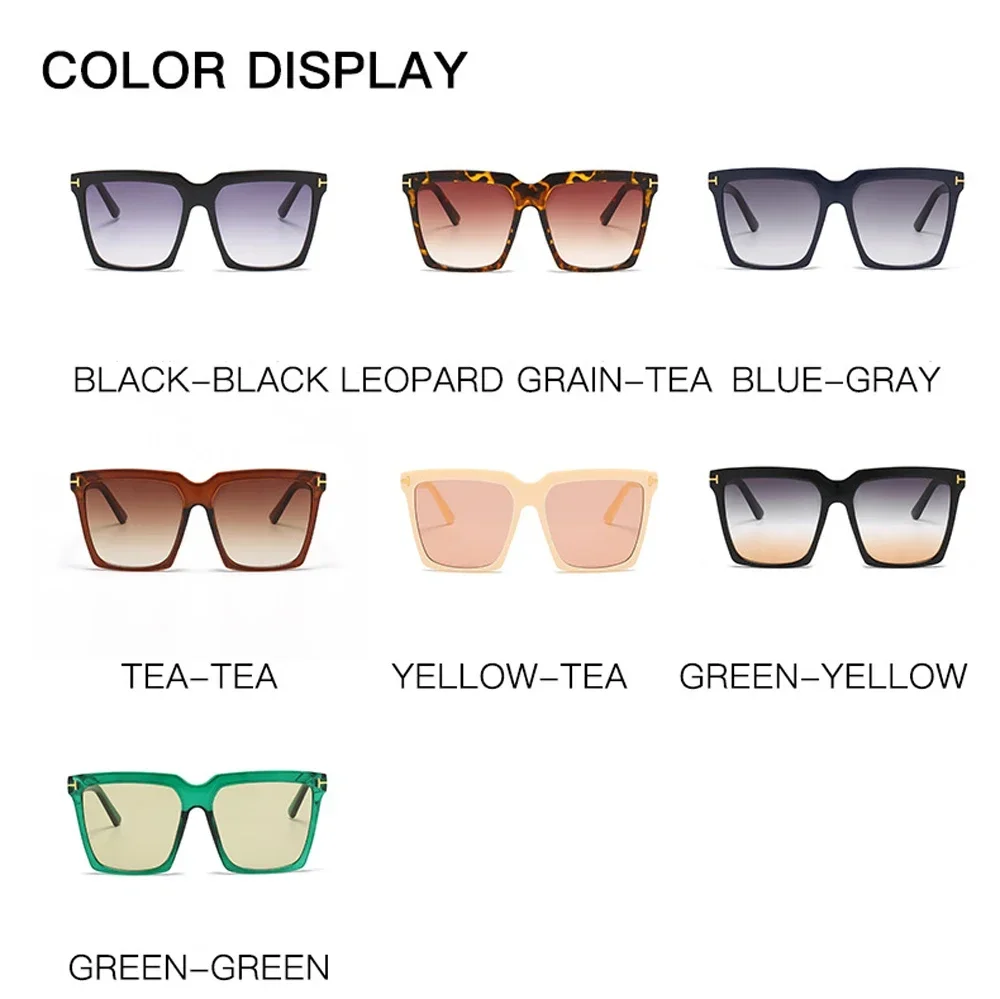Kwadratowe okulary przeciwsłoneczne damskie 2025 Vintage marka Oversize T damskie okulary przeciwsłoneczne czarne gradientowe okulary damskie męskie óculos UV400