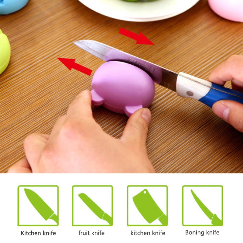 Whetstone Knife Grinding Mill Kitchen Gadgets 1 Pc Multifunction Cartoon Knife Sharpener Mini Grindstone