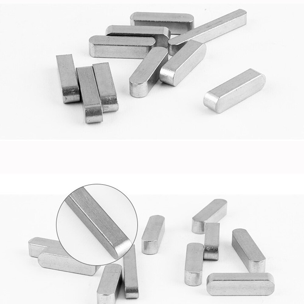 60Pcs Key Stock Assortment 3mm 5mm 6mm 8mm 10mm Round Ended Feather Key Drive Shaft Parallel Keys Hardware with Box