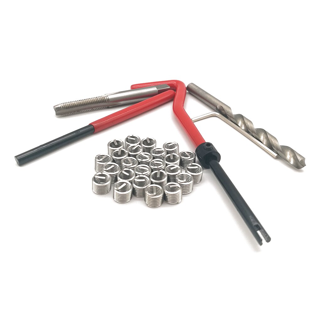 Thread Inserts Kit 30pcs M5 M6 M8 Thread Repair Tool Set Recoil Coarse Crowbar Car Pro Coil Drill Tool