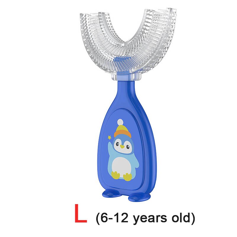 Spazzolino da denti per neonato spazzolino da denti per bambini denti per bambini cura orale spazzola per pulizia denti in Silicone morbido articoli per bambini regalo per bambini sd: blue L