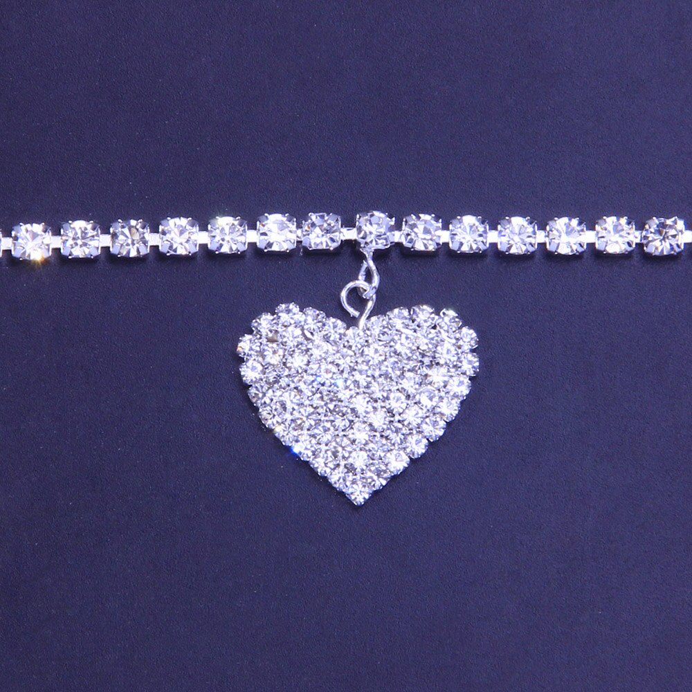 Stonefans Mode Zilveren Kleur Hart Strass Armband Sieraden Voor Vrouwen Bling Crystal Liefde Hanger Armband Meisjes