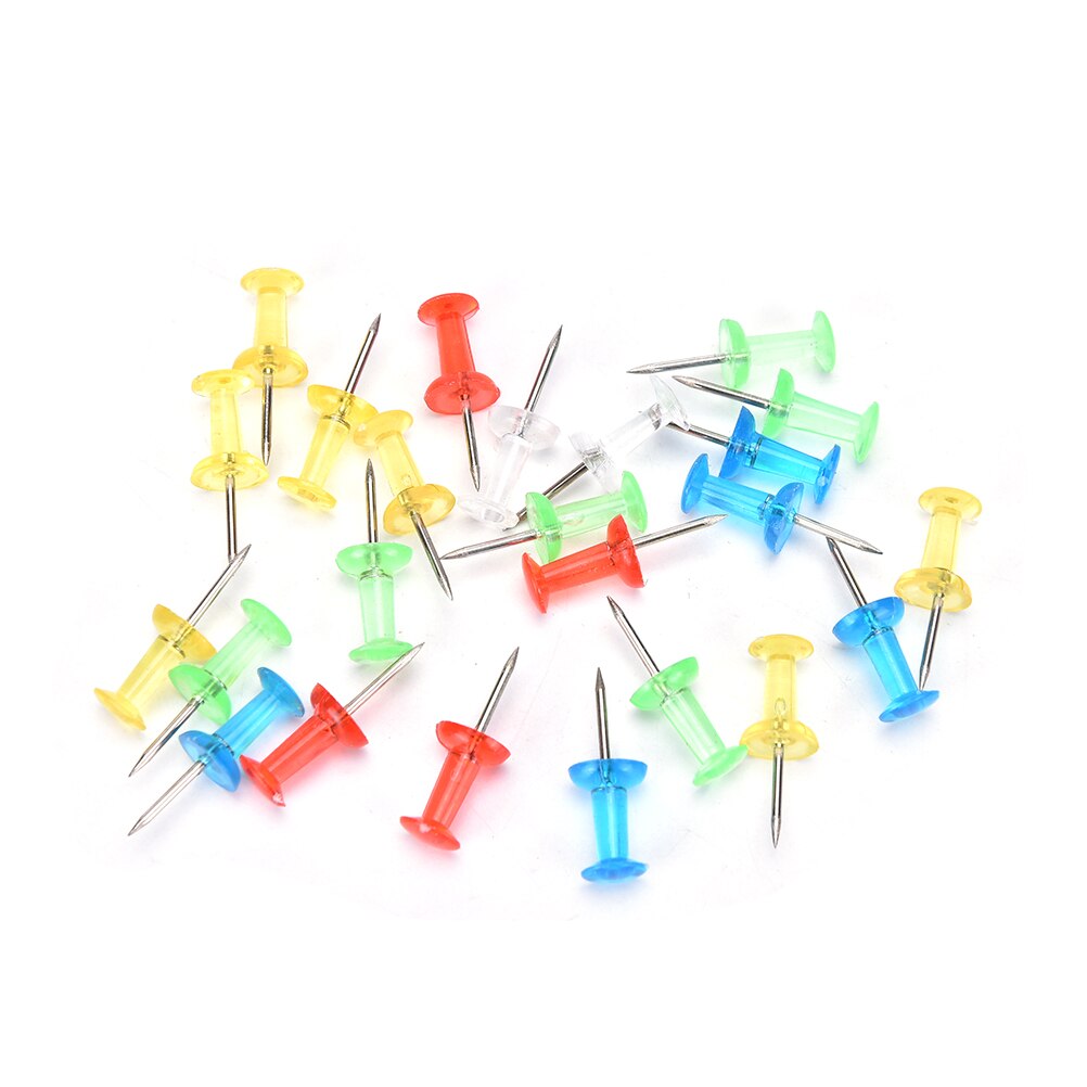 Chinchetas transparentes de colores variados, alfileres de corcho, papelería para oficina y escuela, novedad de 100 Uds.