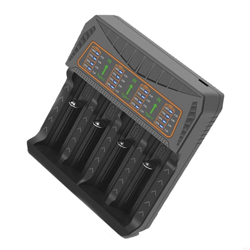 462E Intelligent 4 Bay Battery Adapter for Various 3.7V Lithium Batteries Including 18650 26650 21700 10400
