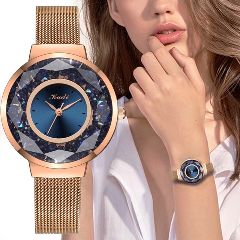Reloj Mujer Luxe Diamond Horloges Voor Vrouwen Stijlvolle Goud Roestvrij Stalen Riem Horloge Dames Armband Horloge Vrouwelijke Klok