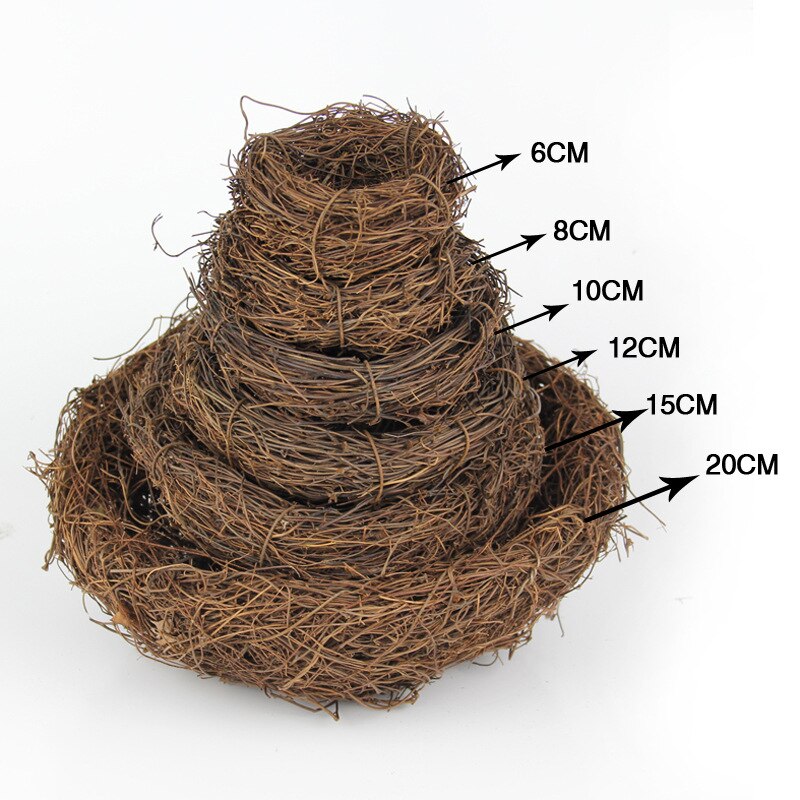 Round Rattan Bird Nest Easter Handmade DIY Craft Vine Simulation Bird Nest Egg Decor Props Home Garden Window Display