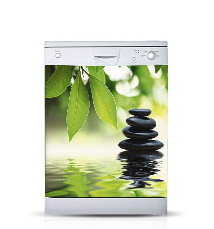 3d itseliimautuvaa astianpesukonetarraa leijonan kallo kukka seinä #39 lasten taide oven kansi keittiötarvikkeet sisustus kodin asuminen: Musta / 60 x 82cm 23 x 32 tuumaa