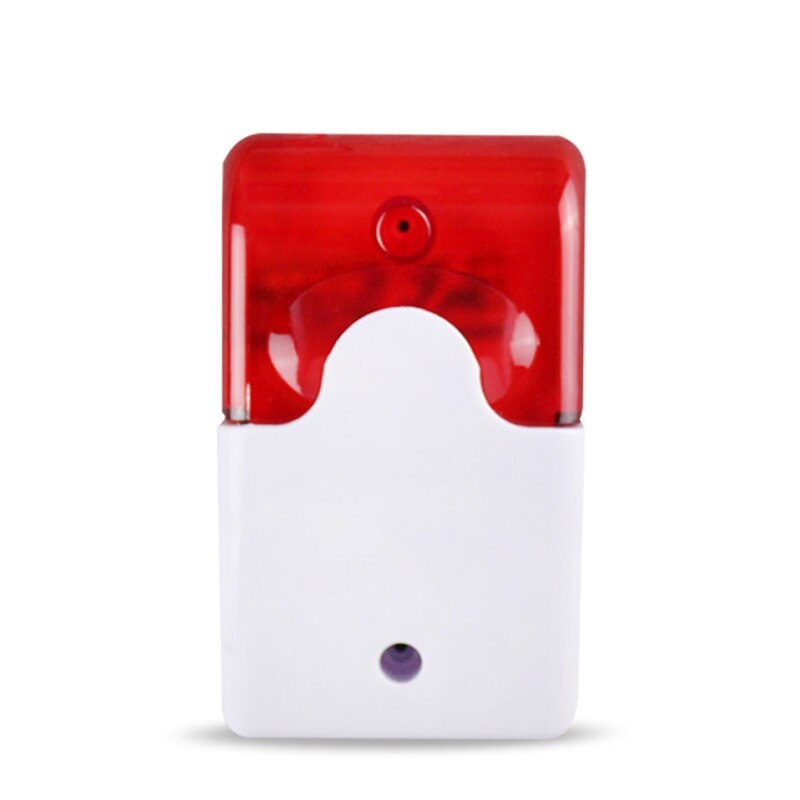 Sirena estroboscópica de alarma con cable de 12V, luz roja intermitente, sirena de sonido