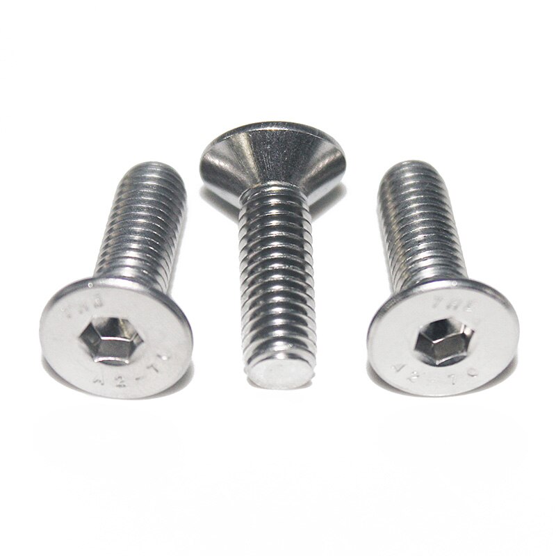 M5 Platte Verzonken Kop Socket Schroeven, Pack 50 Stuk, Rvs, Volledige Draad, rechterhand, Metric (M5 x 18mm)