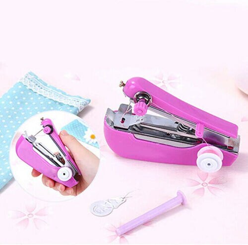 Mini Handheld Sewing Machine Portable Clothes Stitch Manual Sewing Machine Cordless Clothes Fabrics Stitch Set