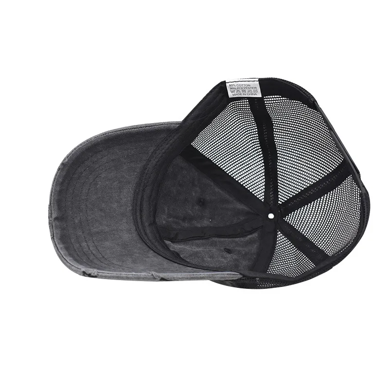Gorra de béisbol lavada de malla de algodón transpirable para hombre y mujer, gorra de tabla ligera rasgada antigua, sombrero Vintage de primavera y verano