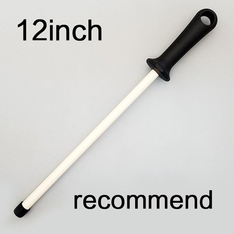 Rschef 1Pcs Sharp Ener Professionele Harde Sharp Sterking Staaf Sharp Sharp Sterking Messen Keukenmes Handheld Metalen Musat Mousata: ceramic rod 12 inch