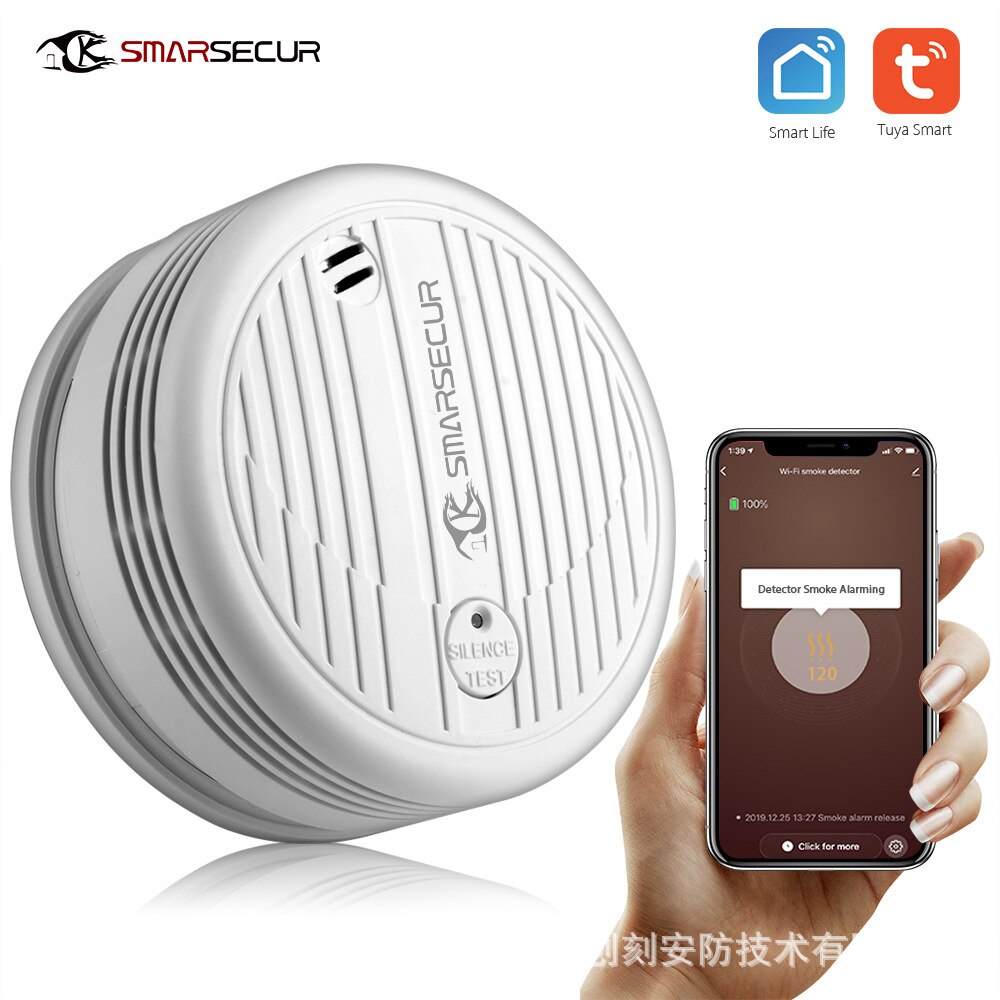 Smart Home Tuya WiFi Smoke Detector Smoke Network Alarm