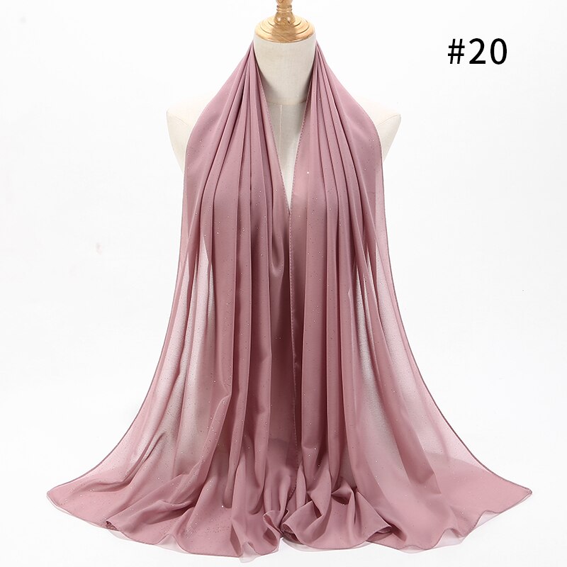 Vrouwen Vlakte Bubble Chiffon Sjaal Wrap Gold Shinny Glitter Effen Kleur Sjaals Hoofdband Moslim Hijaabs Sjaals/Sjaal