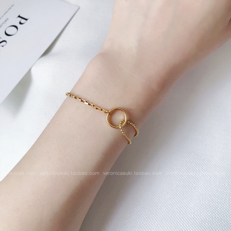 JLB1251 Asymmetrical Circle Bracelet girls simple girlfriend jewelry with INS style