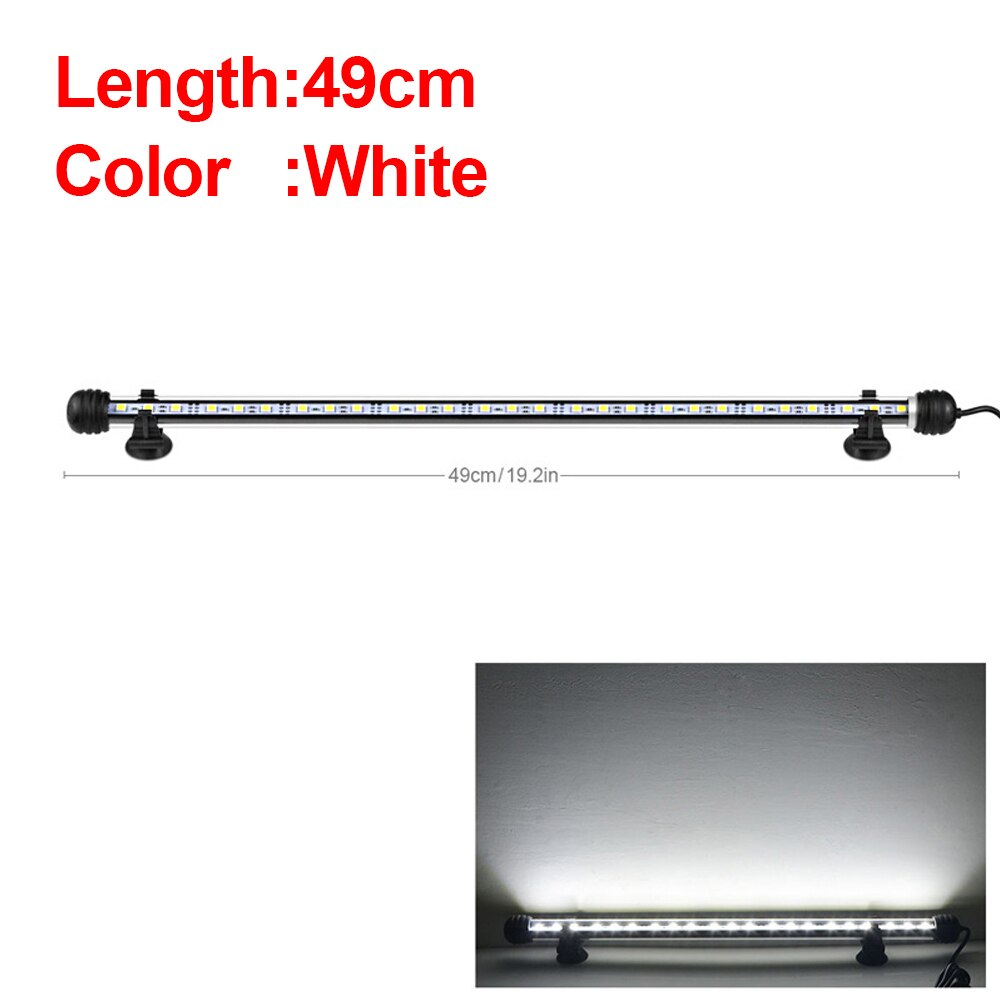 Aquarium light Fish Tank LED lighting For Aquarium Aquatic Pant Grow lamp 19-49cm Aquariums Decoration Fishbowl Accessories 220V: 49cm-White