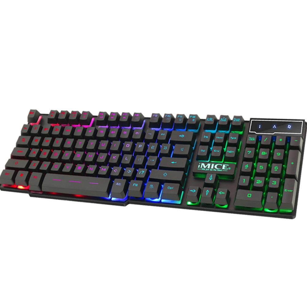 Gaming Keyboard USB Wired Keyboard LED Backlit 104 Keys Mechanical Keyboard 19 Keys Anti-Ghosting: Default Title