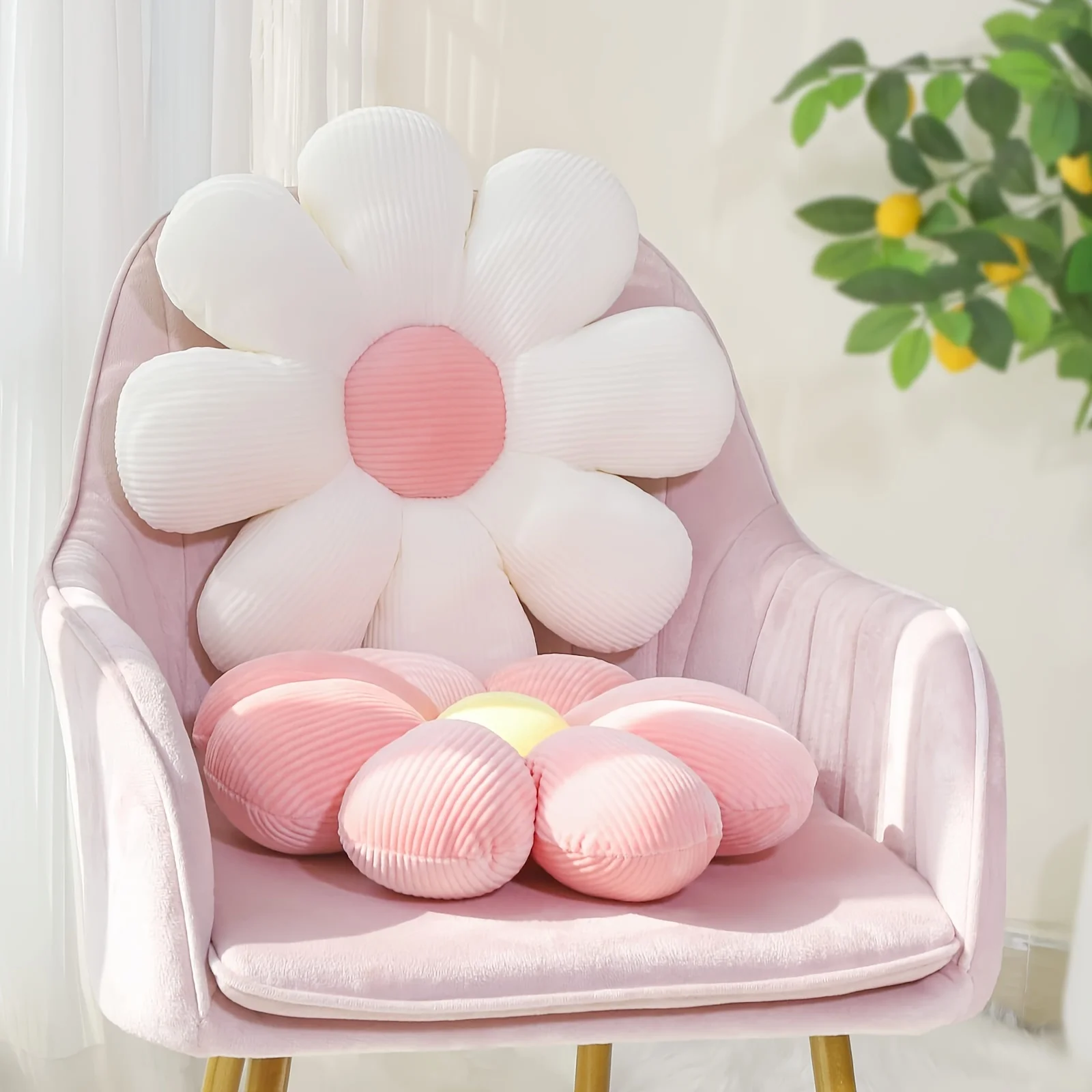 Oreiller tournesol, coussin de siège marguerite, tapis de fleurs, tapis de bureau, tapis en peluche, de Noël, Halloween, de Thanksgiving
