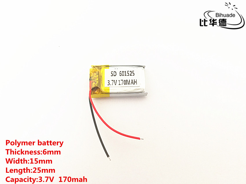 Batterie Lithium-polymère 601525, 3.7V, 170mah, 601627 601528, avec panneau de Protection pour MP3 MP4 MP5 GPS produits numériques Fr