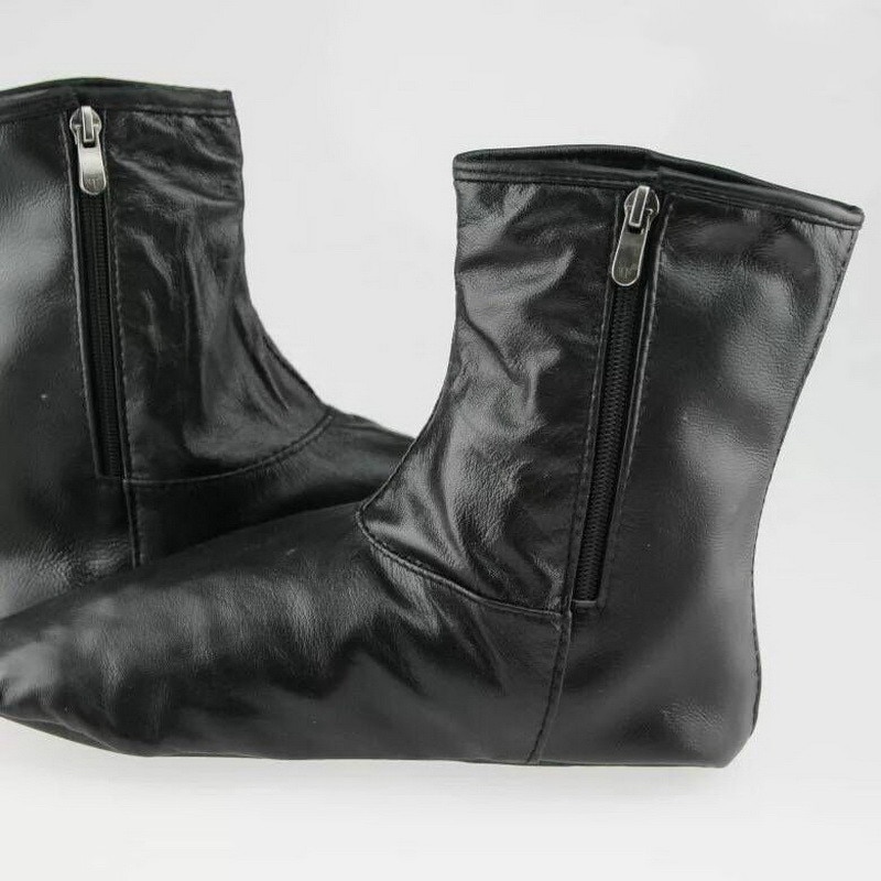 Chaussettes unisexes de prière musulmane, noires, pour prier, islamiques, en cuir et velours, pour hommes