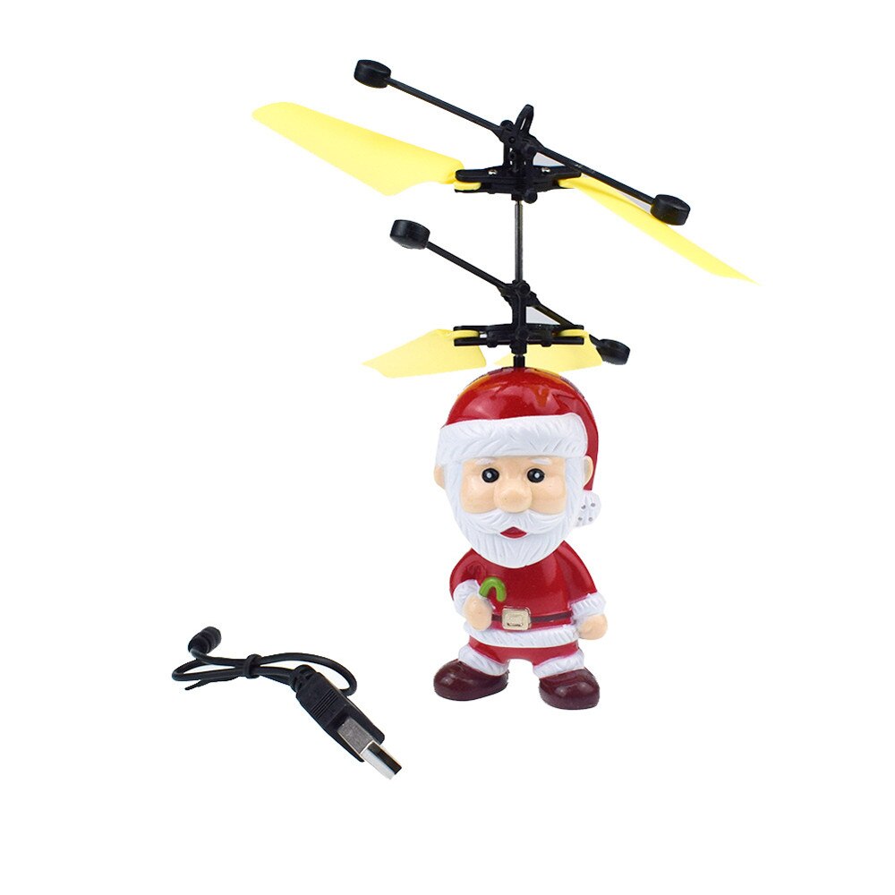 Elektrische Infrarood Sensor Vliegende Bal Kerstman LED Knipperlicht Speelgoed Kerstman Helikopter Licht Speelgoed Voor Kid # WS