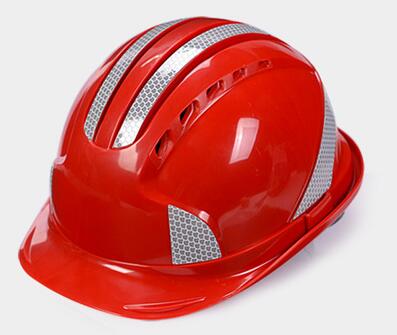 Reflective Strip Safety Helmet Cap Style Vented Hard Hat, 4-Point Ratchet Suspension, Protective Helmet for Construction Worker: F