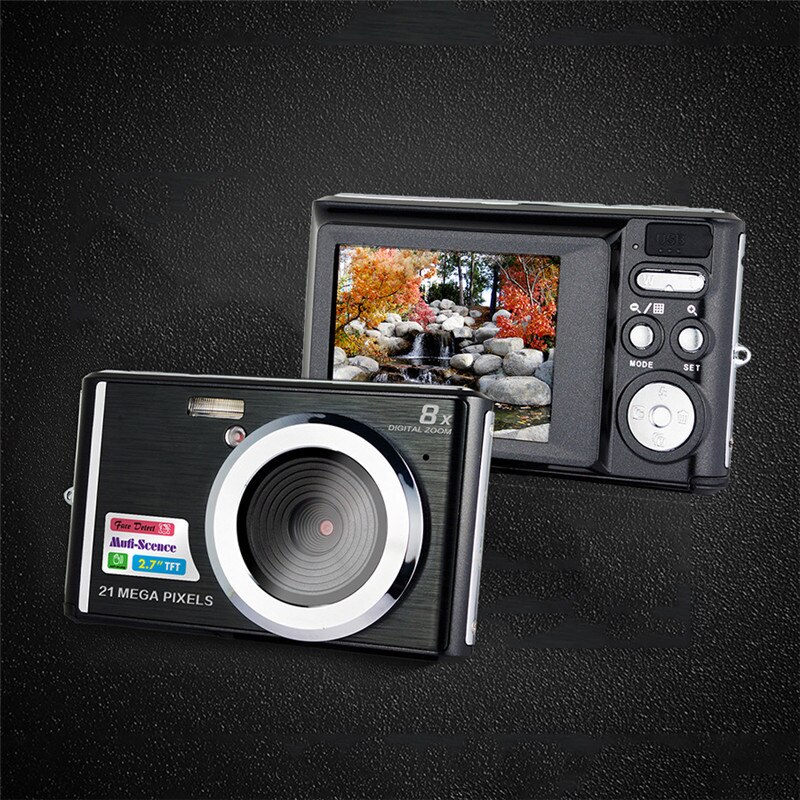 CDC3 2.7 Inch Digital Camera TFT HD Screen 21MP CMOS 5.0MP Anti-shake 1080P Digital Video Camera with 8X Digital Zoom