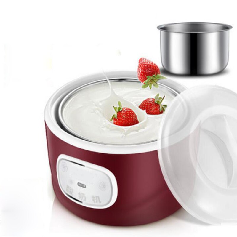 DETID Automatic Electric Yogurt Maker Multifunction Stainless Steel Leben Container Natto Rice Wine Machine Four Yoghurt Cups 1L: Mechanical no cup