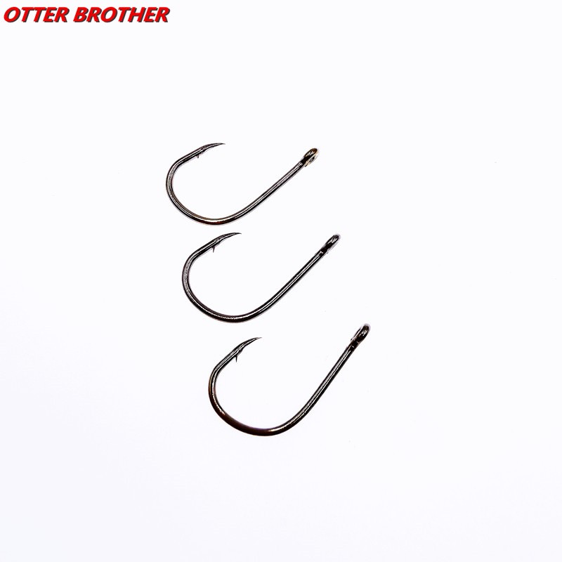 30pcs/lot 3-12#size Circle Eyed Carp Barbed Fishing Hook Ring Eye Carbon Steel Fishhooks Jig Fish Single Hook Worm Pesca Tackle