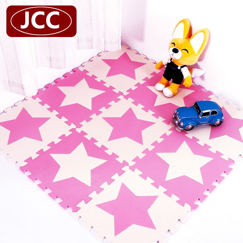 Jcc star style eva foam pussel lekmatta /barnmattor matta sammankopplande träningsgolv för barn kakel 30*30*1cm