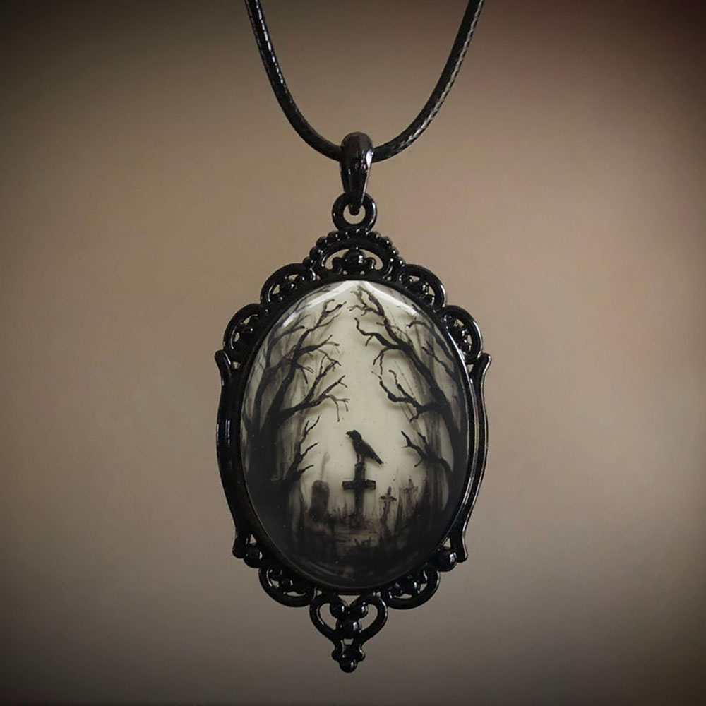 Gotische Bloed Rode Kwarts Charme Ketting Ovale Hanger Ketting Voor Vrouwen Halloween Vampier Reliëf Heks Sieraden Vintage Chokers: Silver Plated