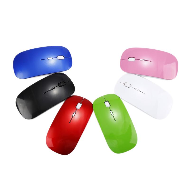 2.4Ghz Wireless USB Mouse 3 Keys Mouse Gaming Office Mice 1600DPI Portable Super Slim Colorful Use Battery For PC Laptop Desktop