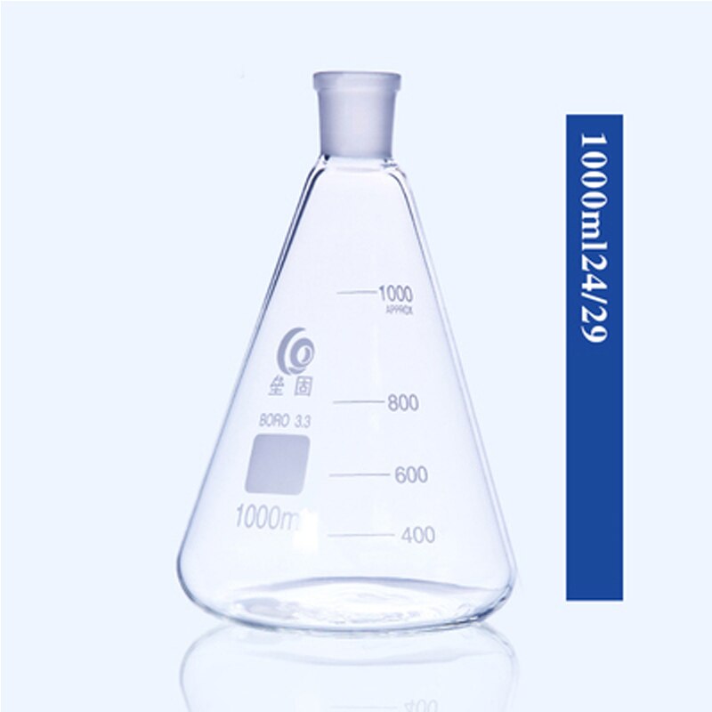Standard Kaliber Glas Konischen Glaskolben Boden glas gemeinsam Labor Dreieck flasche messbecher Labor ausrügestochen