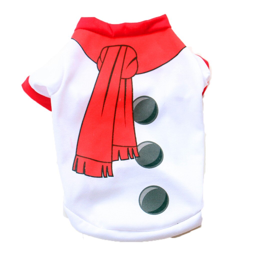 Christmas Pet dog Clothes Winter Christmas Print Clothes Pet Dog Long Sleeve Top Outfit Dog Clothing Cute Puppy Plus Size