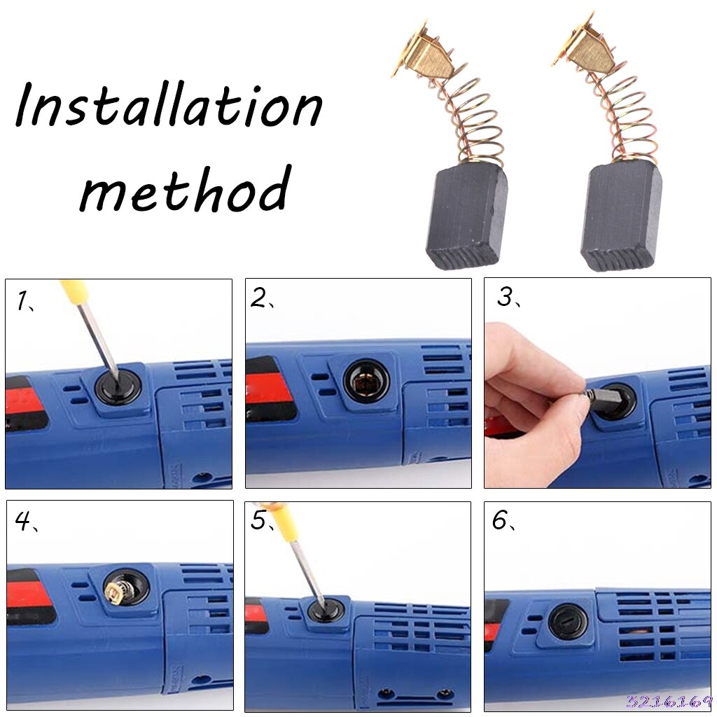 Recambio de escobilla de carbono para taladro eléctrico 2 uds para DEWALT/para BOSCH/para MAKITA ElectricTool 6X10X15mm-103 #