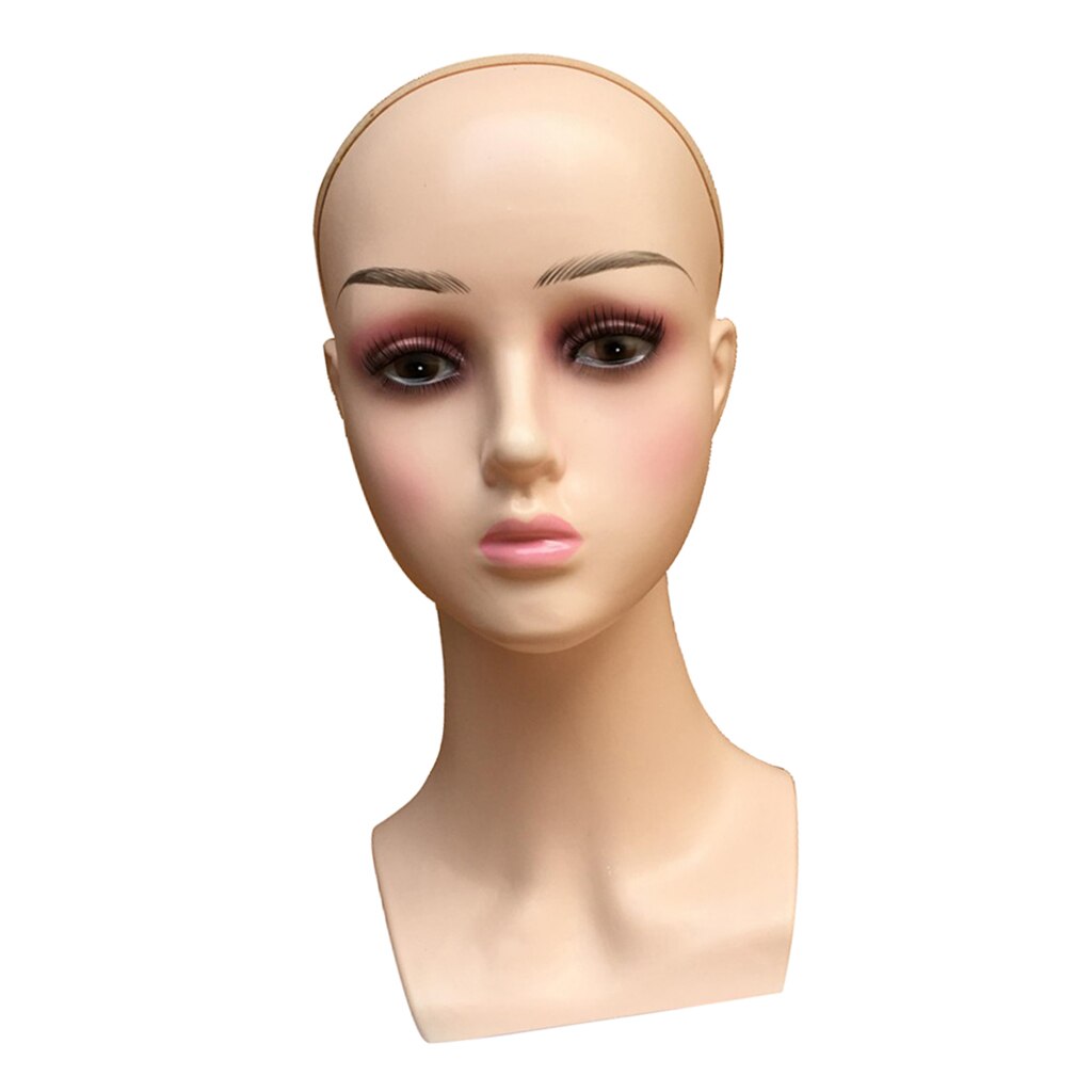 Female Wig Making Mannequin Head For Wig Making Hat Display Cosmetology Manikin Head For Makeup Practice 22 inch