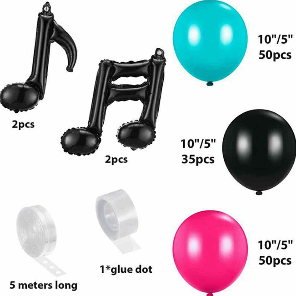 Ballons de musique en forme d&#39;arche pour anniversaire, Kit de guirlande en aluminium pour fête prénatale, notes de musique, décorations à réaliser soi-même: set 5